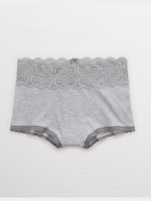 Aerie Ribbed Mid Rise Boyshort Underwear