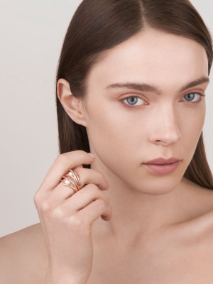Rose Gold Vermeil Hooked Pearl Ring