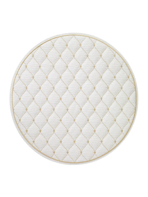 Bodrum Quilted Diamond Placemat - Antique White & Gold - Set Of 4