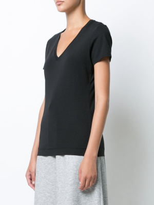 Short Sleeve V-neck T-shirt In Pima Cotton