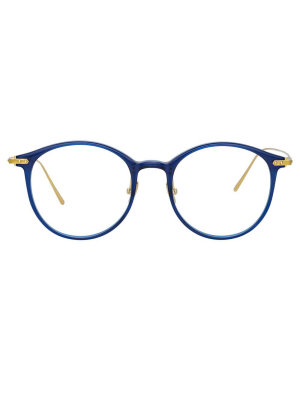 Gray Oval Optical Frame In Blue