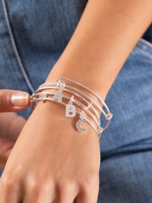 Initial M Charm Bangle