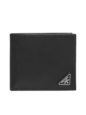 Prada Logo Plaque Bifold Wallet