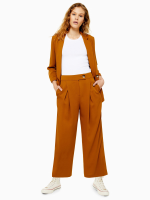 Tall Tan Cropped Wide Leg Pants