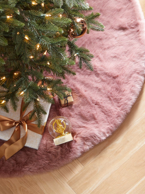 48" Faux Fur Dusty Rose Tree Skirt