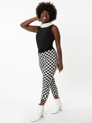 Smak Parlour Black & White Checkered Smarty Pants Capri