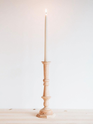 Hand-carved Plantation Wood Candlestick No. I