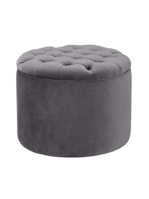 Queen Velvet Storage Ottoman