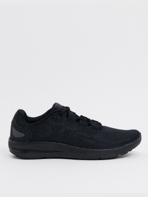 Under Armour Running Charged Pursuit 2 Trainers In Triple Black