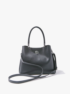 Faux Pebble Leather Satchel