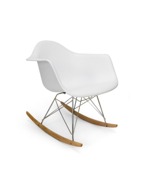 Dijon Rocker Dining Chair Plastic/white - Aeon