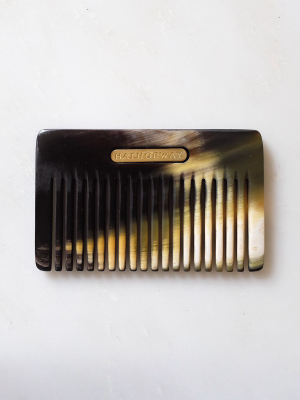 Chai Horn Pocket Hair And Beard Comb - Dark Horn