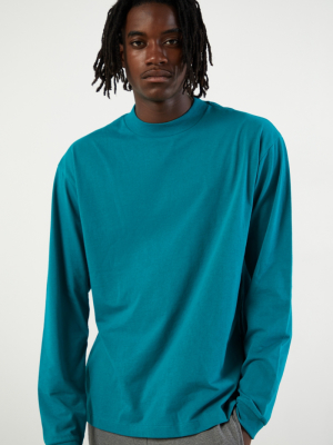 Uo Recycled Mock Neck Long Sleeve Tee