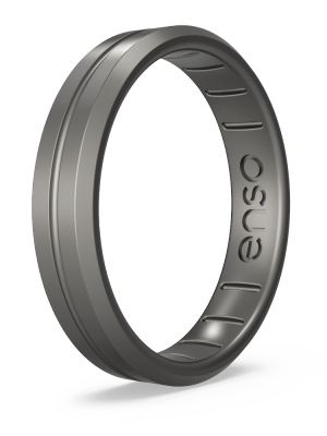 Elements Contour Thin Silicone Ring - Platinum