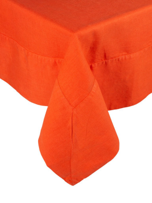 Hg International Orange Hand-dyed Linen Tablecloth