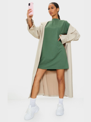 Olive Oversized Boyfriend T Shirt Dress