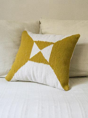 Cream + Yellow Arrows Wool Throw Pillow Cover