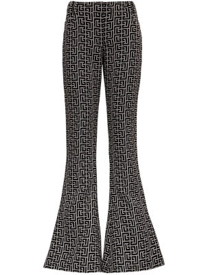 Balmain Monogram Flared Bootcut Pants