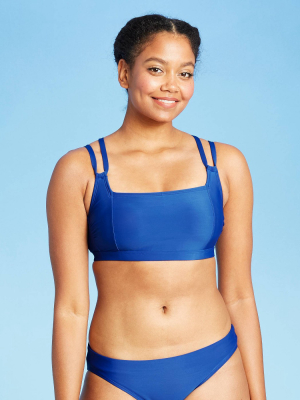 Women's Square Neck Bikini Top - All In Motion™ Blue