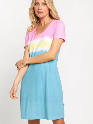 Spring Dip Dye Scoop Dress