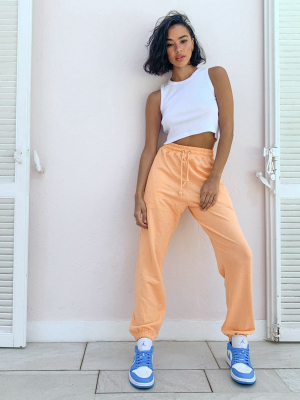 Misguided Two-piece Oversized Sweatpants In Peach