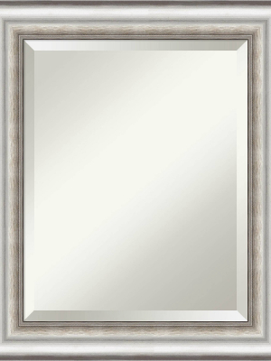 21" X 25" Salon Framed Bathroom Vanity Wall Mirror Silver - Amanti Art