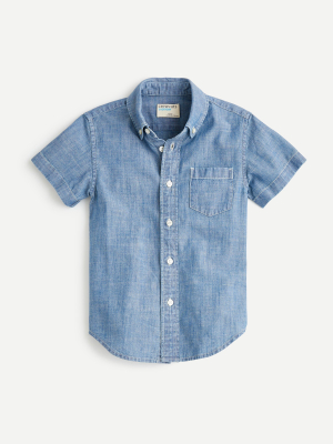 Boys' Short-sleeve Chambray Button-down