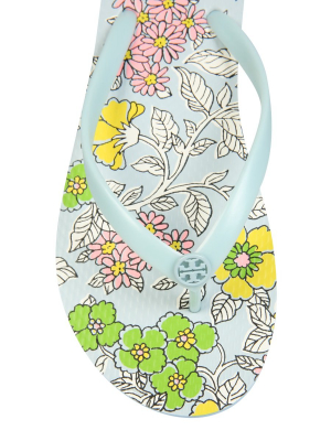 Tory Burch Floral Printed Flip Flops