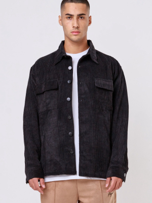 Corduroy Oversized Cord Shirt Black