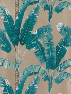 Sample Palmaria Wallpaper In Turquoise And Beige From The Manarola Collection By Osborne & Little