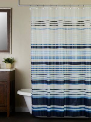 Arlington Striped Shower Curtain Blue - Skl Home