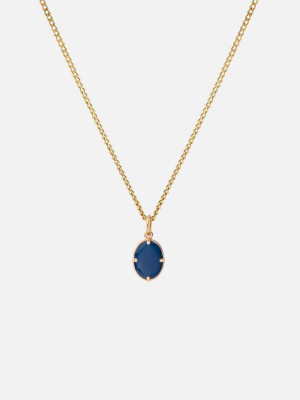 Portal Necklace, 14k Gold/blue