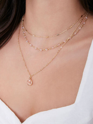 Layered Faux Gem Necklace