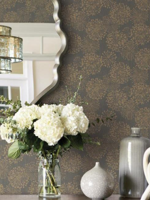 Grandeur Wallpaper In Gold From The Botanical Dreams Collection By Candice Olson For York Wallcoverings