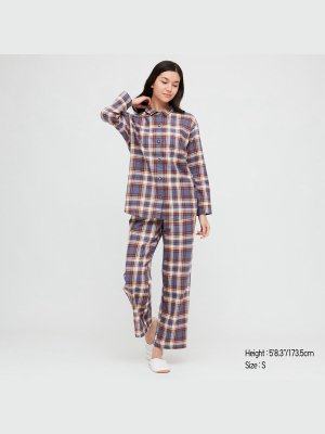 Women Flannel Long-sleeve Pajamas