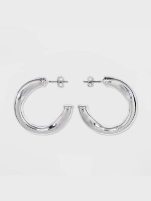 Wavy Hoop Earrings - A New Day™ Silver