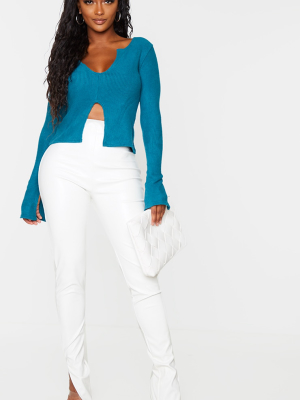 Shape Turquoise Brushed Rib Long Sleeve Top