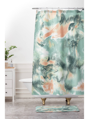 Jacqueline Maldonado Marble Mist Shower Curtain Pink - Deny Designs