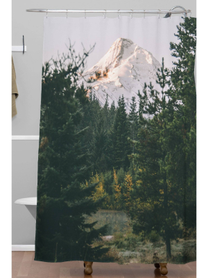 Hannah Kemp Mount Hood Xv Shower Curtain Green - Deny Designs