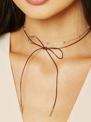 Leather Bow Choker