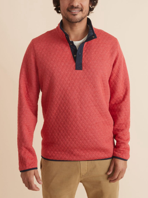 Corbet Reversible Pullover In Red Heather/navy Heather