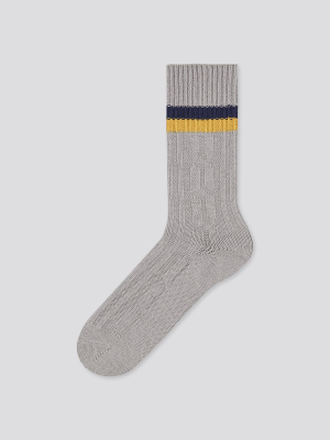 Men Heattech Cable Line Socks (online Exclusive)