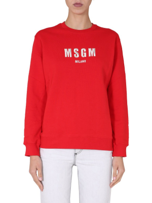 Msgm Logo Embroidered Sweatshirt