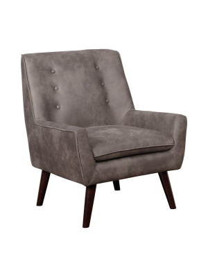 Center Button Tufted Accent Chair Dark Gray - Homes: Inside + Out