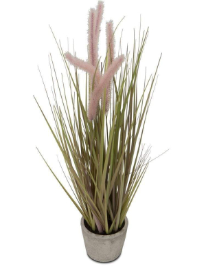 Potted Faux Grass