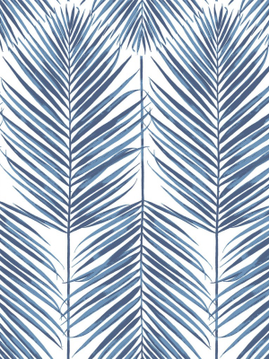 Paradise Palm Peel-and-stick Wallpaper In Blue By Nextwall