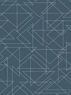 Triangulation Peel & Stick Wallpaper In Navy By York Wallcoverings