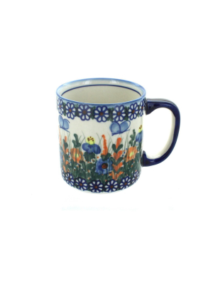 Blue Rose Polish Pottery Spring Butterfly Coffee Mug