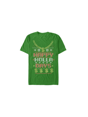 Men's Lost Gods Ugly Christmas Happy Holla Days T-shirt