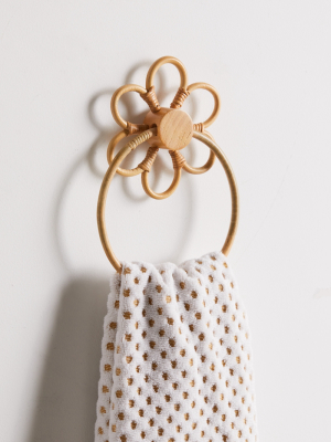 Daisy Rattan Towel Ring